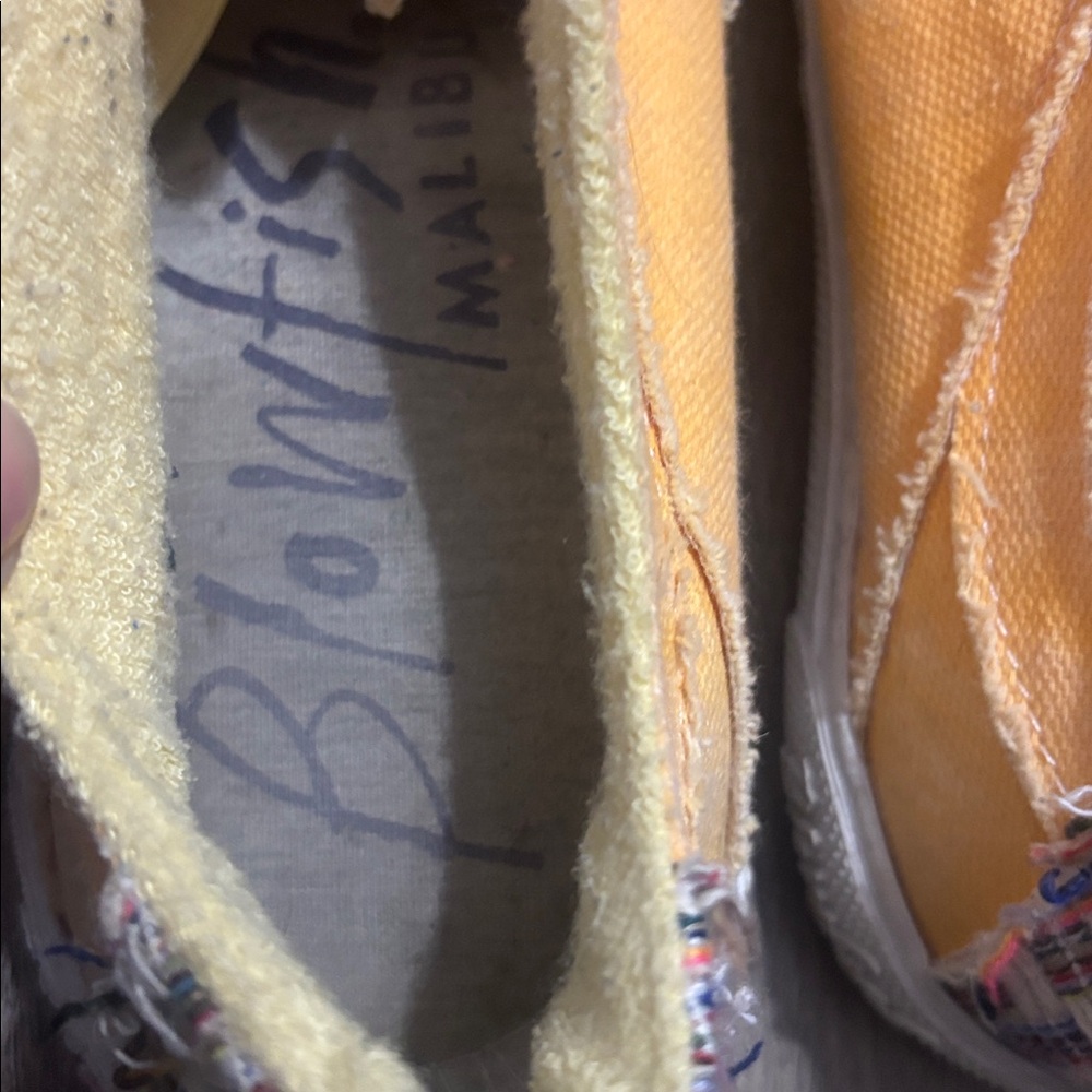 Blowfish Yellow Canvas Sneakers with Zipper Detail - Picture 5 of 6